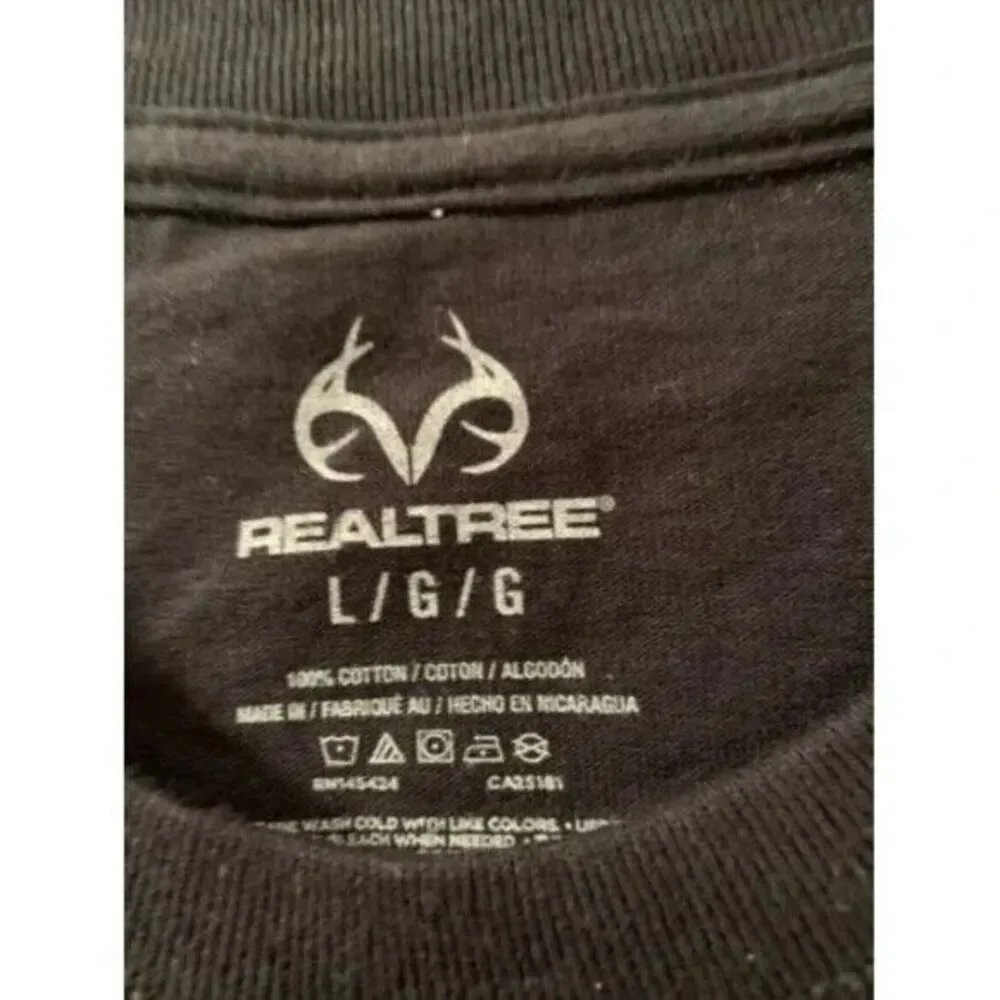Realtree Men's Graphic Short Sleeve T-Shirt Size Large Black with Camouflage